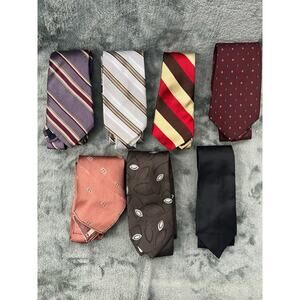 Lot 8 Men’s 1970s Neckties Vintage Designer Striped & Solid Styles Holly Vogue +